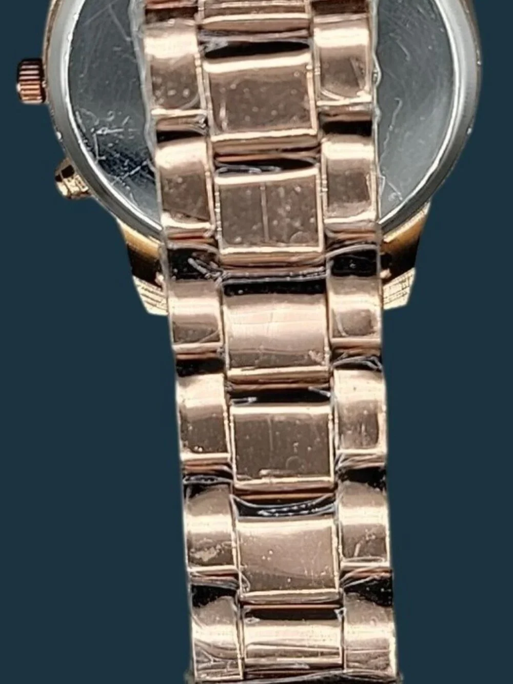 Geneva Ladies Boyfriend Watch Chic Rose Gold Tone 7.5